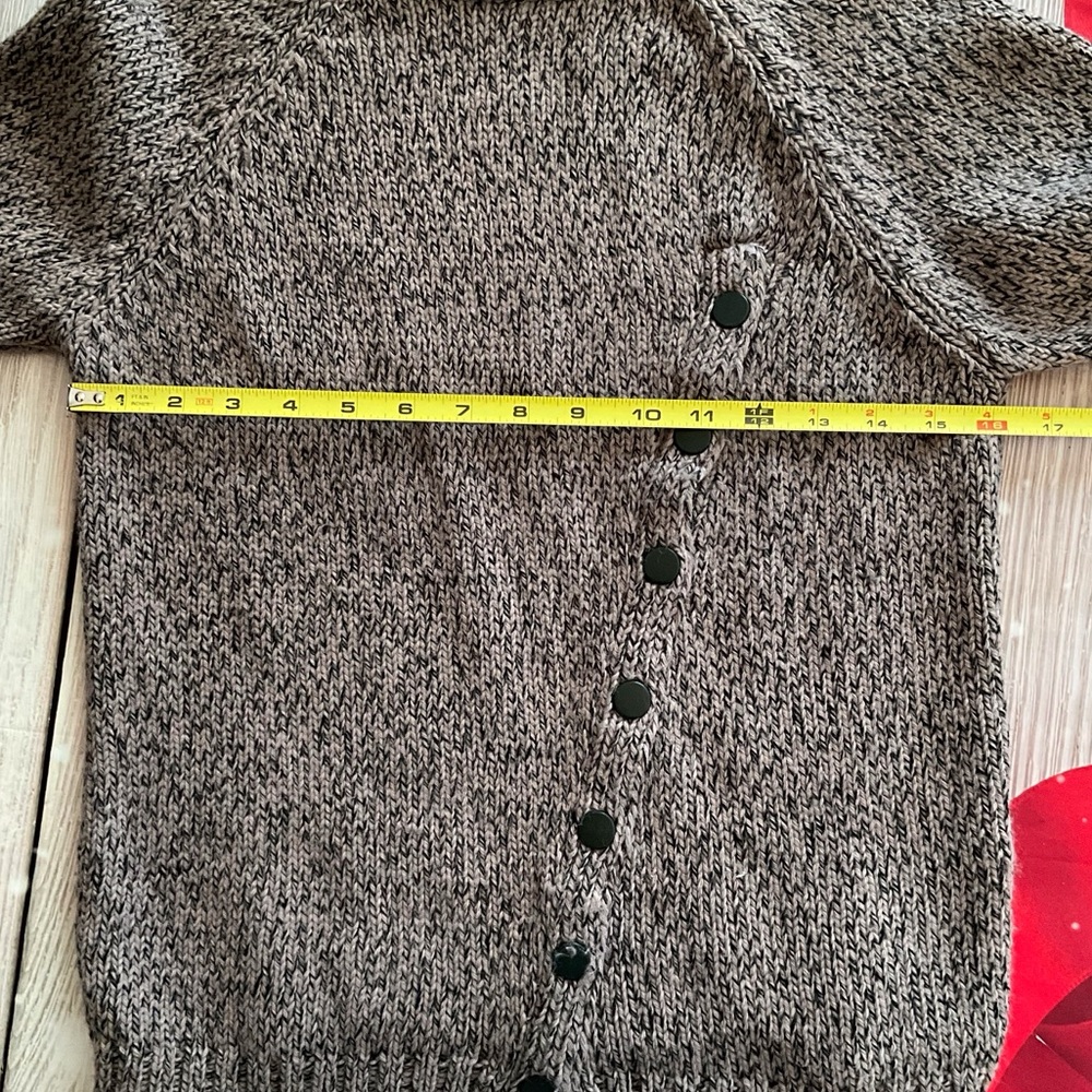 Zara Mockneck Pullover Sweater Asymmentrical Front Buttons - Picture 6 of 11